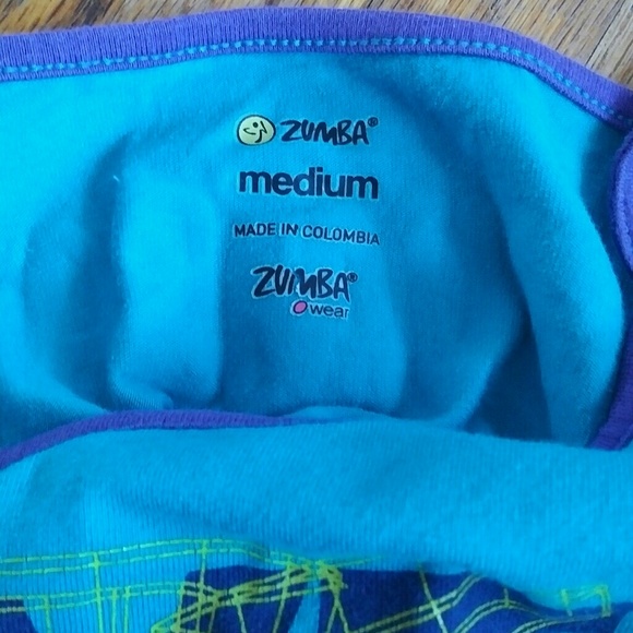 Zumba Fitness Turquoise and Purple Tank Top M - Picture 3 of 5
